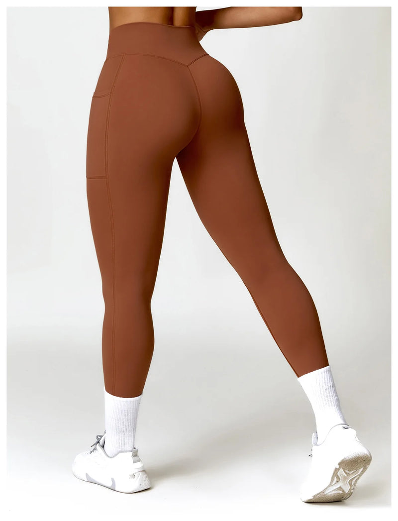 High Waist Cross Band Leggings