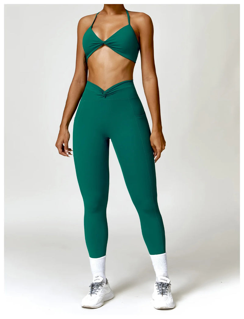 High Waist Cross Band Leggings