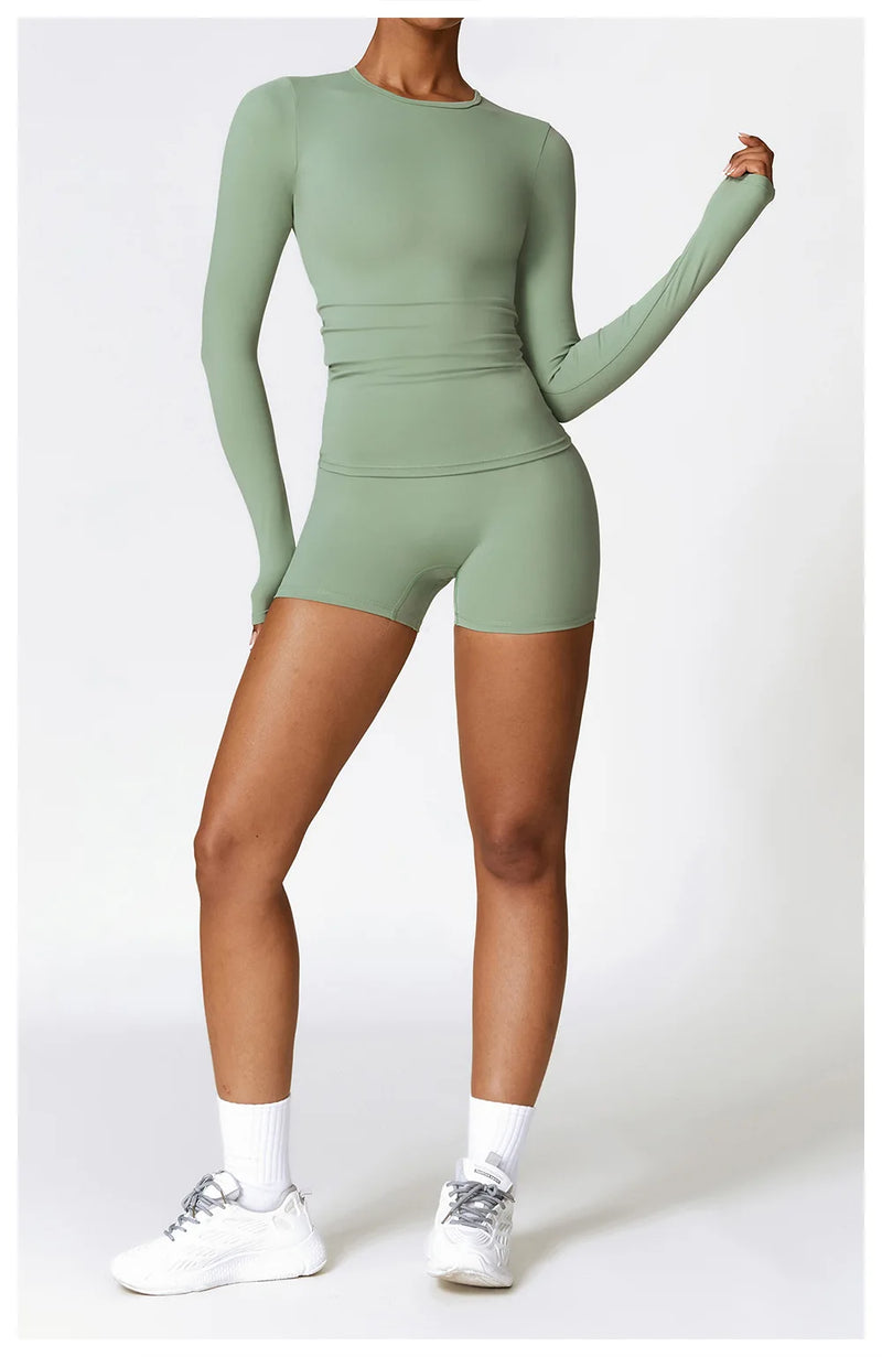 Seamless  Long Sleeve & Short Set