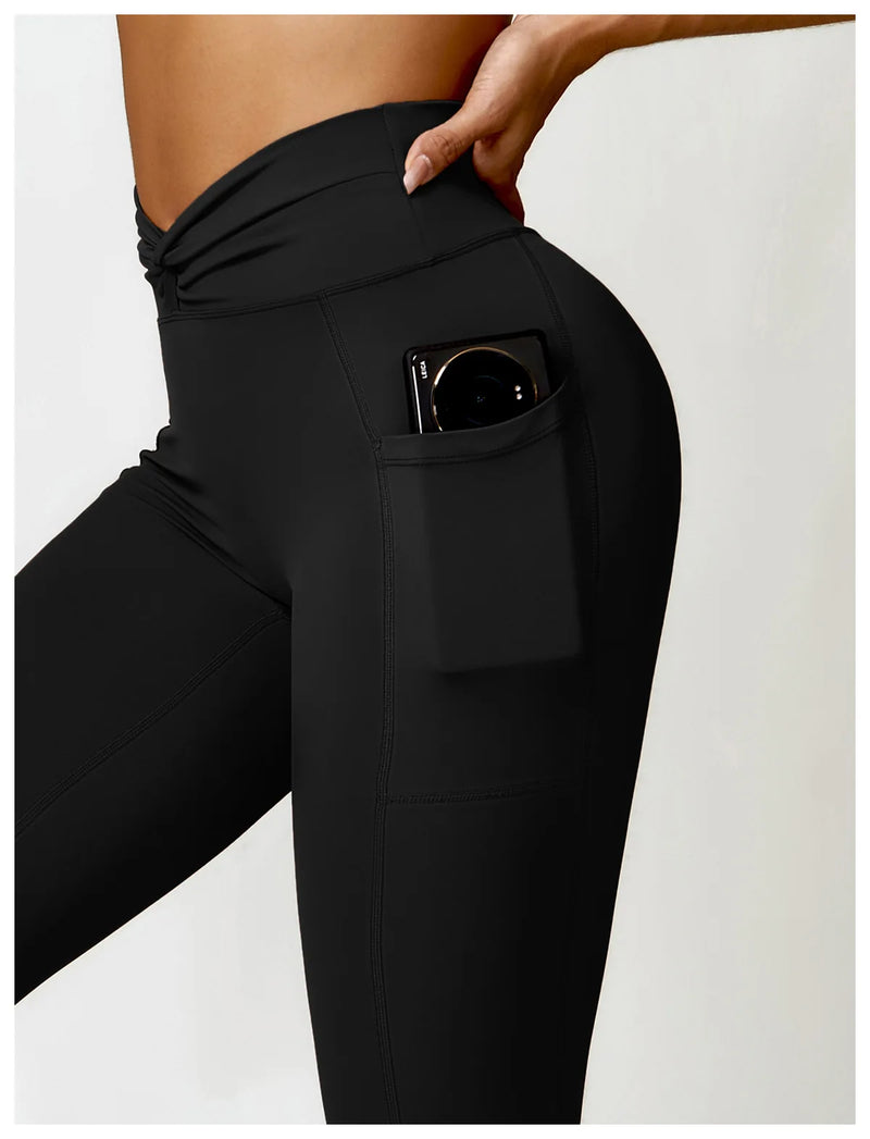 High Waist Cross Band Leggings