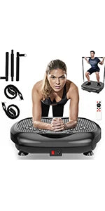 Total Body Vibration Platform  with Pilates Bar Resistance Bands