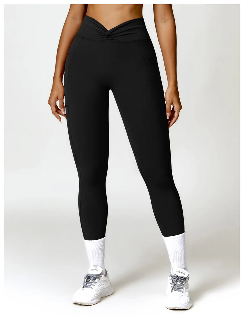 High Waist Cross Band Leggings