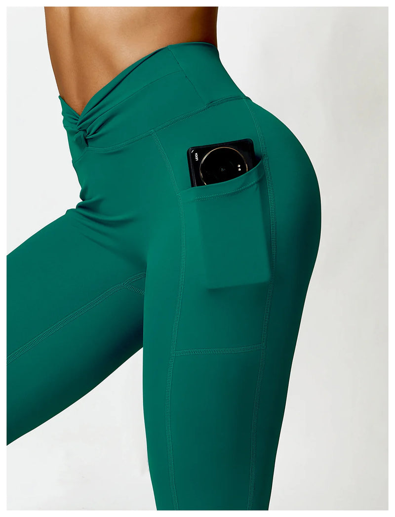 High Waist Cross Band Leggings