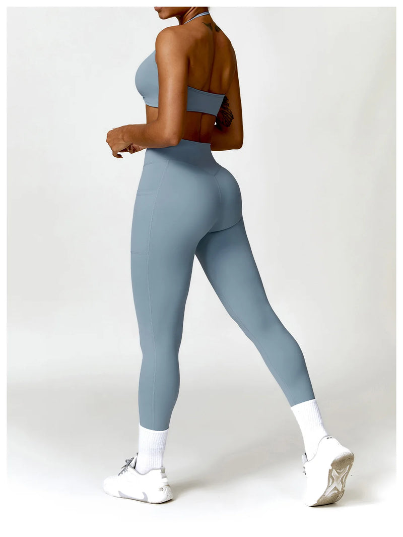 High Waist Cross Band Leggings