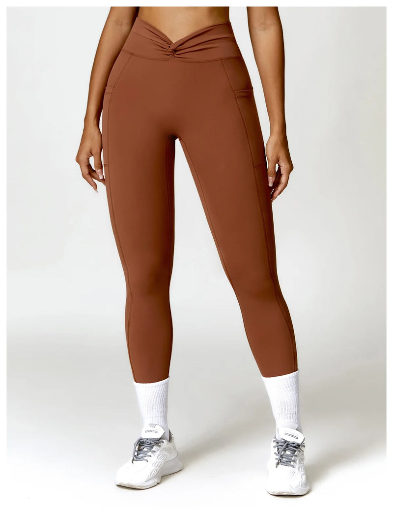 High Waist Cross Band Leggings