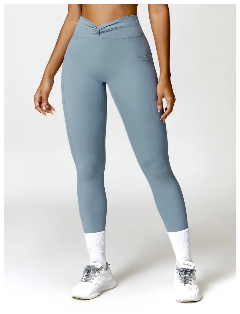 High Waist Cross Band Leggings