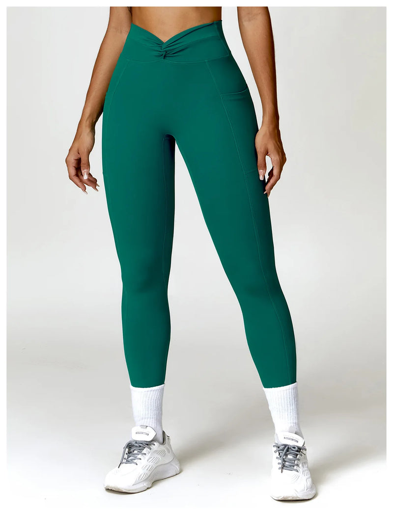 High Waist Cross Band Leggings