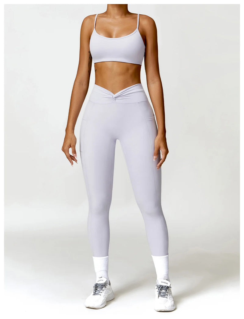 High Waist Cross Band Leggings