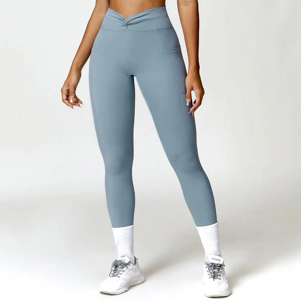 High Waist Cross Band Leggings