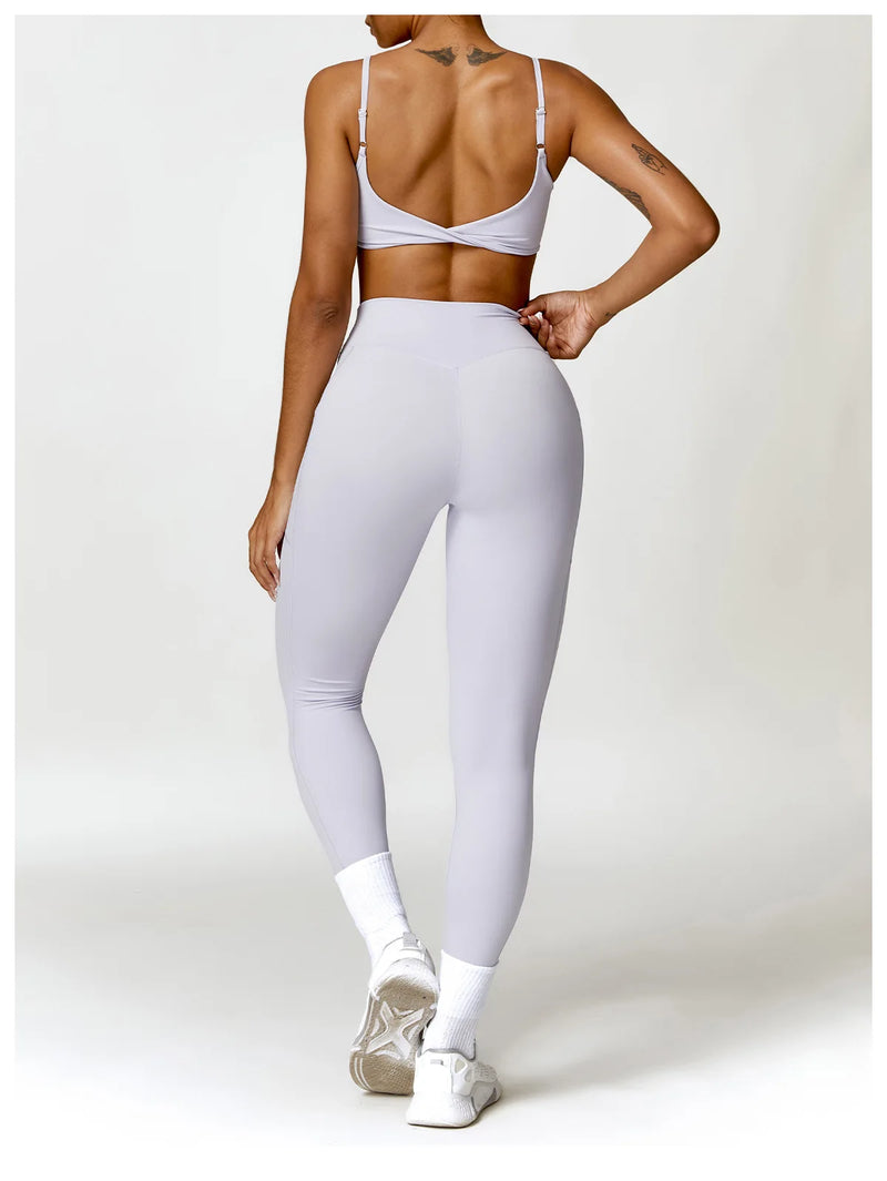 High Waist Cross Band Leggings