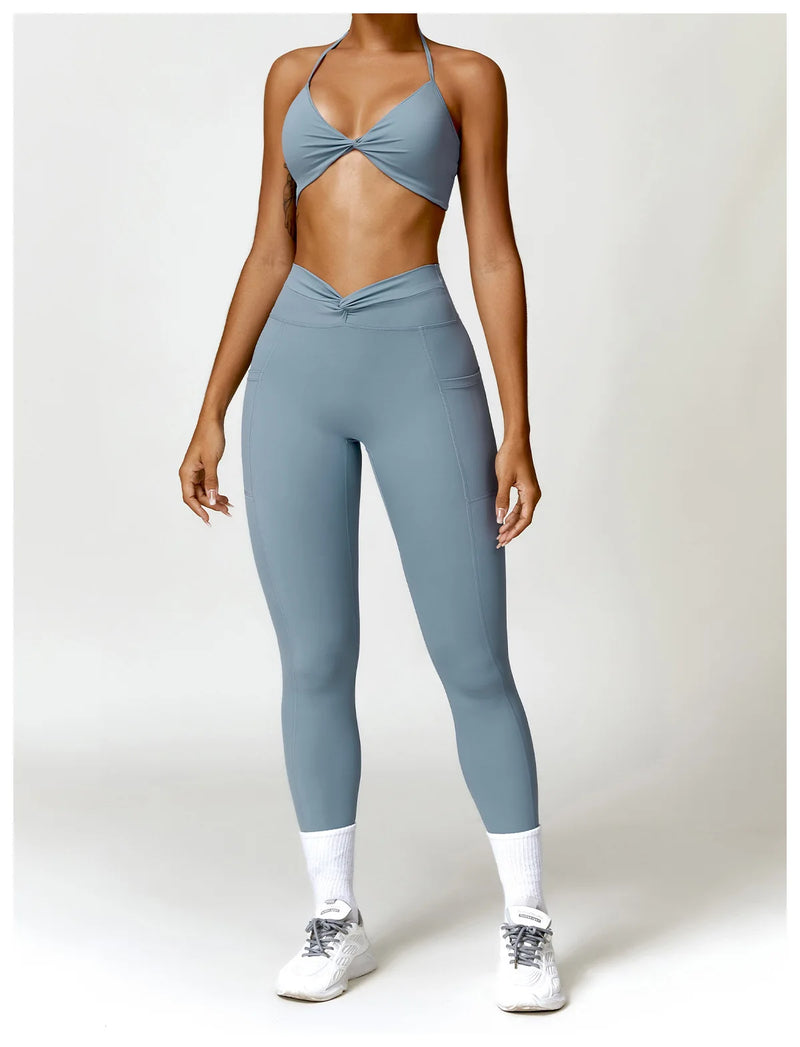 High Waist Cross Band Leggings