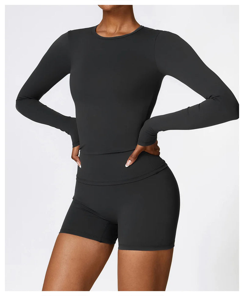 Seamless  Long Sleeve & Short Set