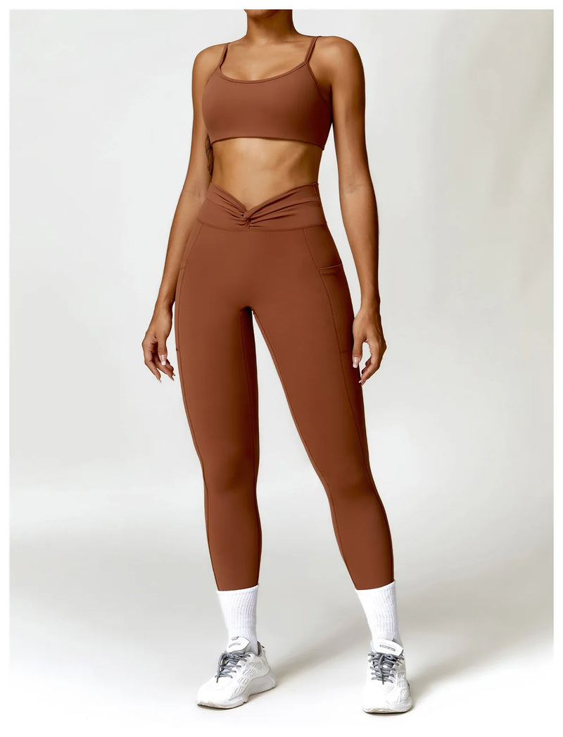 High Waist Cross Band Leggings