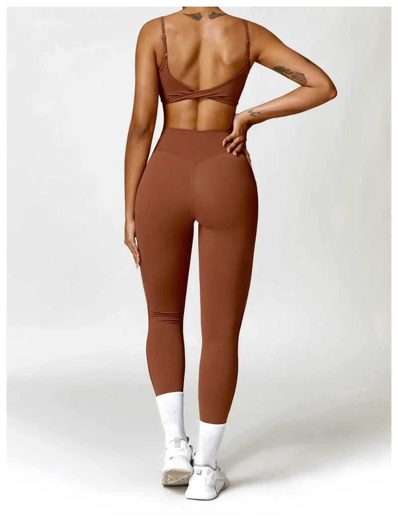 High Waist Cross Band Leggings