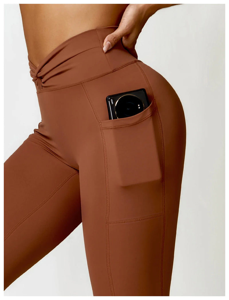 High Waist Cross Band Leggings