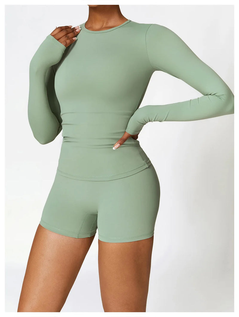 Seamless  Long Sleeve & Short Set