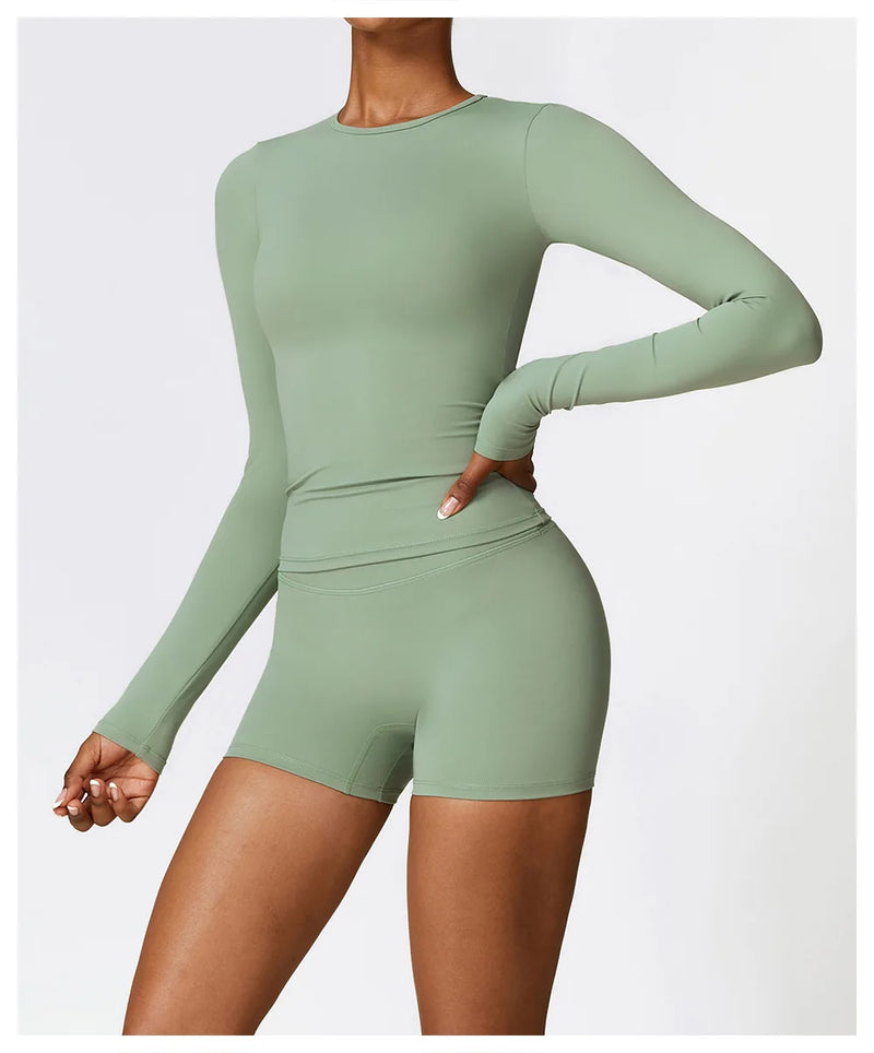 Seamless  Long Sleeve & Short Set