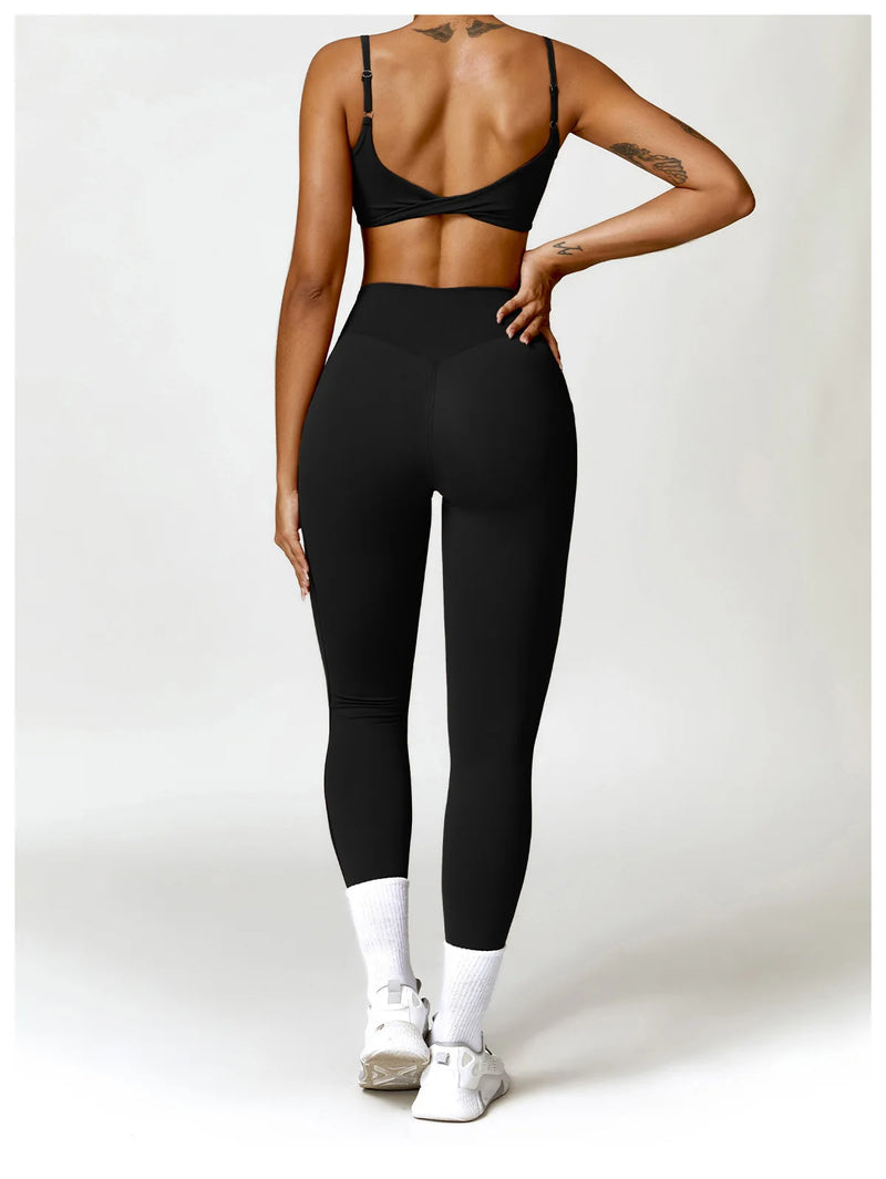 High Waist Cross Band Leggings