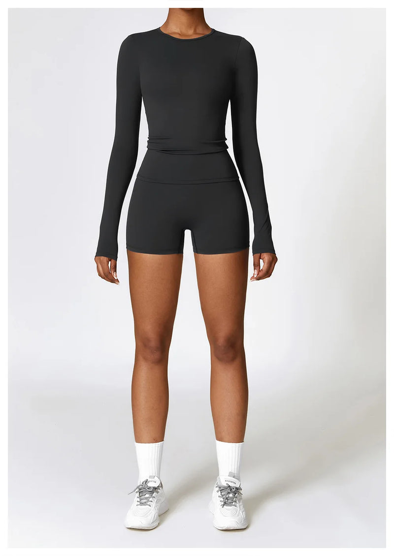 Seamless  Long Sleeve & Short Set