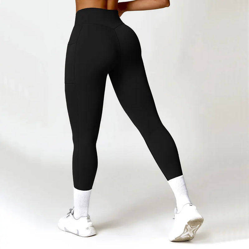 High Waist Cross Band Leggings