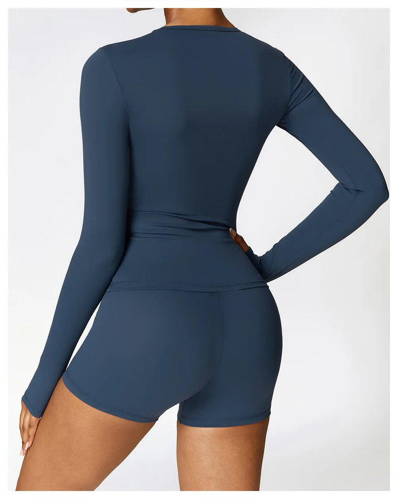 Seamless  Long Sleeve & Short Set