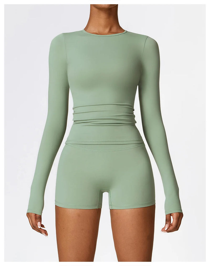 Seamless  Long Sleeve & Short Set