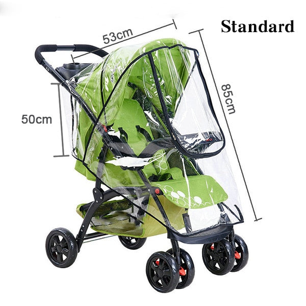 Stroller Accessories Waterproof Rain Cover Transparent Wind Dust Shield Zipper Open Raincoat For Baby Strollers Pushchairs Rainc