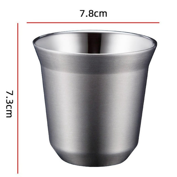 51-100ML Espresso Mugs Double Wall Stainless Steel Espresso Cups Set,Insulated Coffee Mugs Last for Years Easy Clean free ship