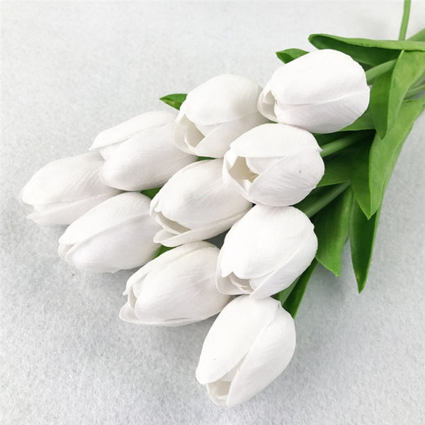 10PCS Artificial Flowers Garden Tulips Real Touch Flowers Tulip Bouquet Decor Mariage for Home Wedding Decorations Fake Flower