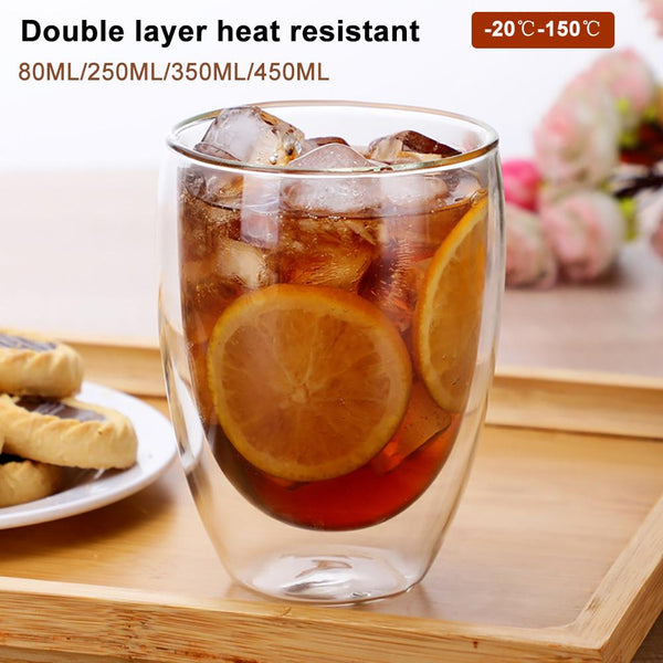 1 Pcs Water Bottle Coffee Cup Set Heat-resistant Double Wall Glass Cup Beer Handmade Beer Mug Tea Whiskey Transparent Glass Cups