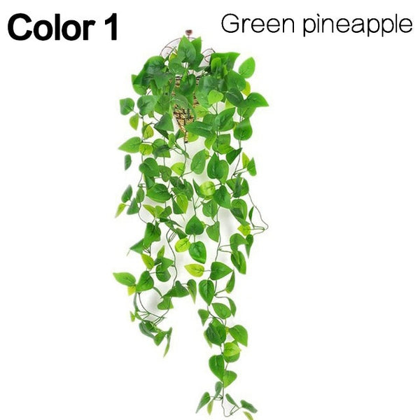 Artificial Plants Vine Leaves Ratten Hanging Ivy Fake Flowers Wall Creeper Wedding Home Garden Decoration Grape Ratten Leaves