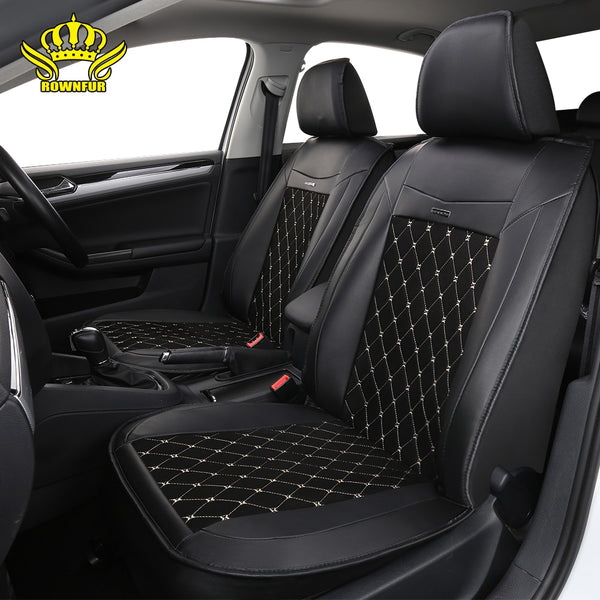 PU leather universal car seat cover artificial suede diamond pattern FIt for most cars high-end luxury car interiors
