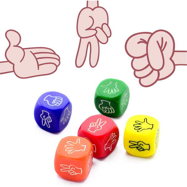 2Pcs Funny Dice Board Games Toy Creative Finger-guessing Game Dice Rock Paper Scissors Game Scissors Stone Family Party Supplies