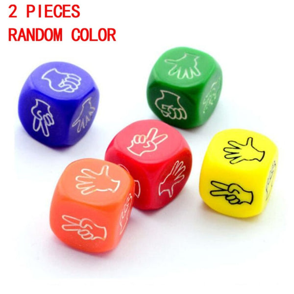 2Pcs Funny Dice Board Games Toy Creative Finger-guessing Game Dice Rock Paper Scissors Game Scissors Stone Family Party Supplies